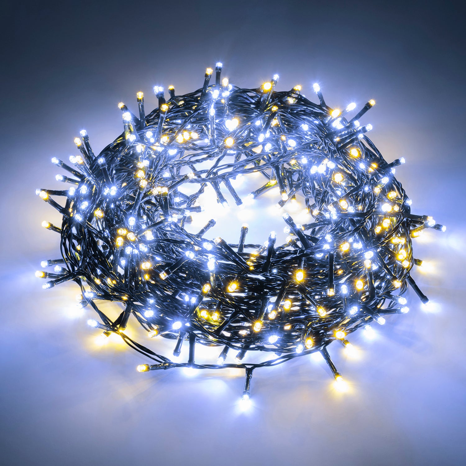 DICTROLUX - Catena Luminosa 300 LED Bianco Caldo e Freddo 12 metri